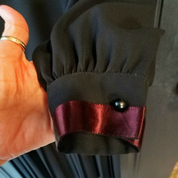 Vintage 1960's HENRY LEE Designer Black Pleated Dress 14P - Picture 11 of 12